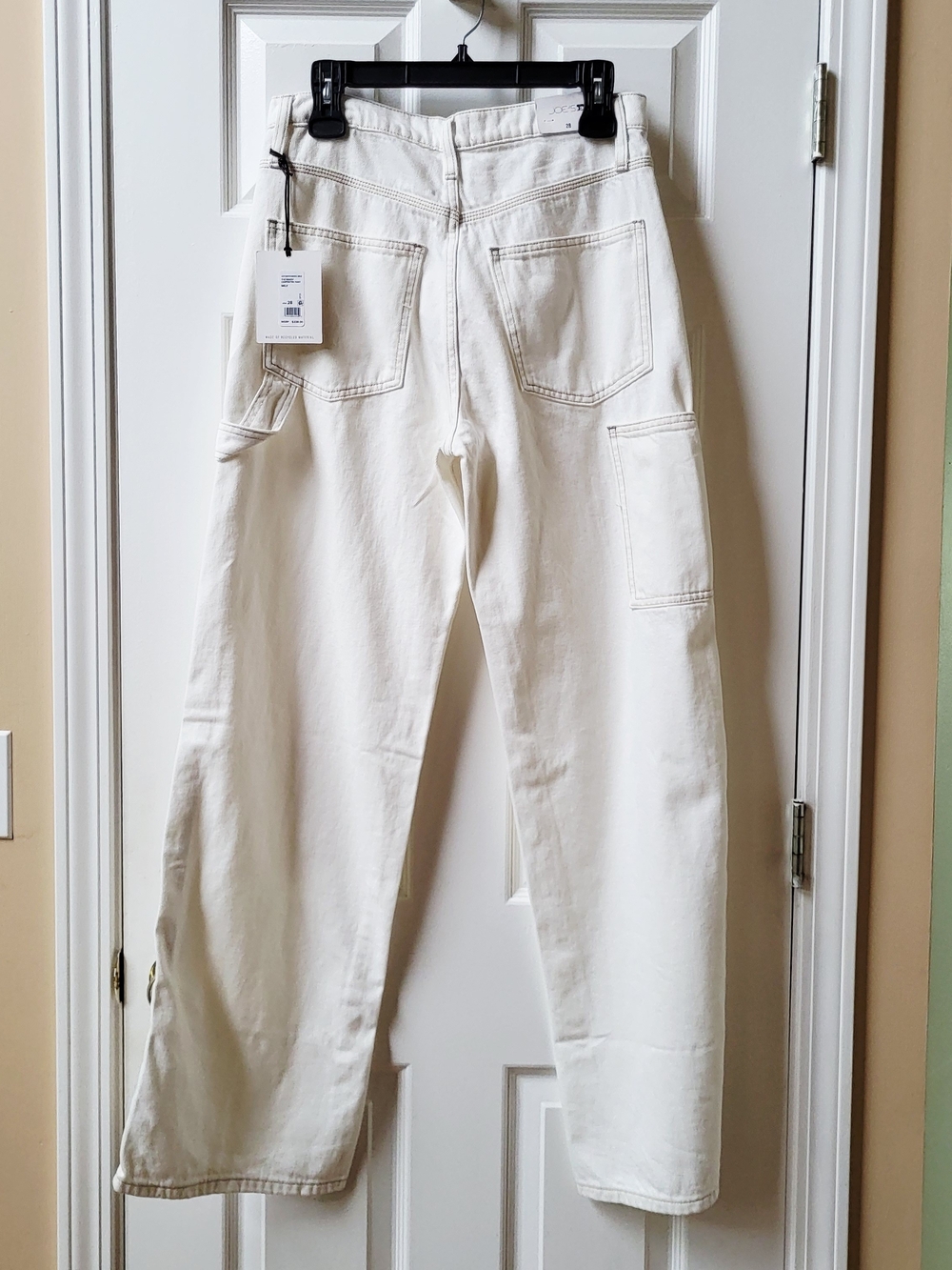 NWT Joe's Jeans The Baggy Carpenter Pant Sz 28 Milk Off White Wide Straight $228 - Picture 2 of 12